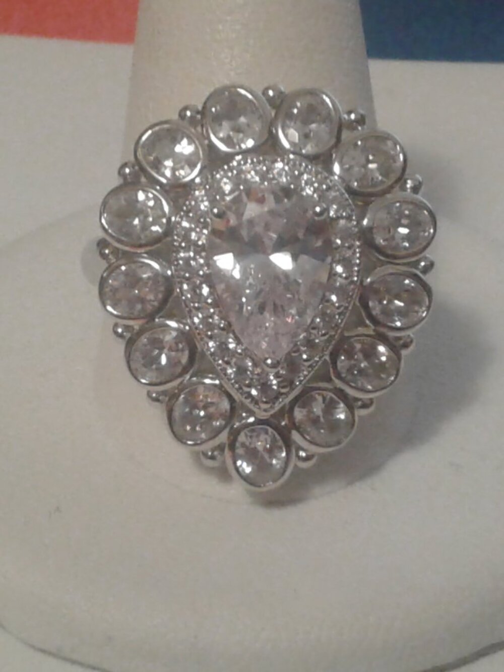 Bella Luce Platinum Plated Ring 6.56ctw. Size 10